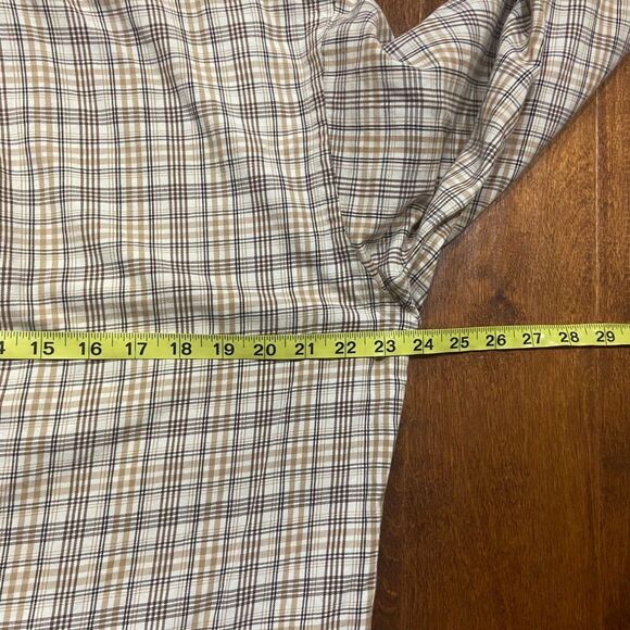 Polo Ralph Lauren Vtg Blake Button Front Cream Tan Plaid Shirt Men's Size Small - Picture 8 of 9